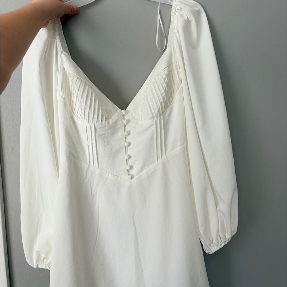 Hello Molly long sleeve corset style White Mini Dress